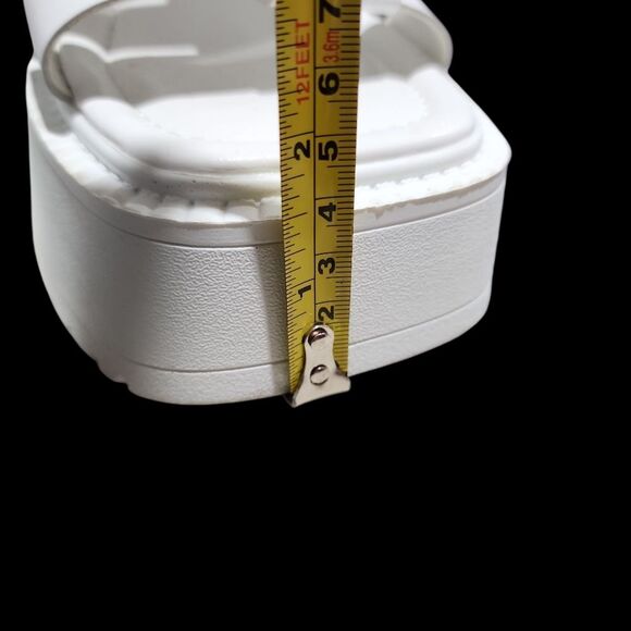 WINDSOR SMITH white leather sandal Platform Size UK7 (US 9) Designer Euro Summer - Picture 4 of 8